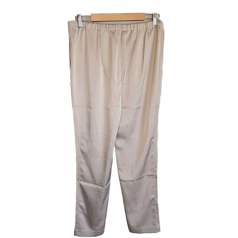 Chico's Black Label Women's Nude Tie Front Wide Leg Pants Size Medium - Picture 2 of 7